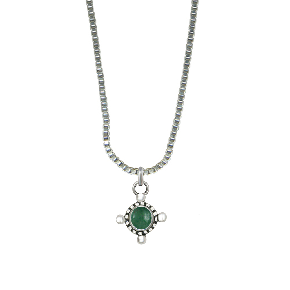 Sterling Silver Little Jade Pendant Necklace